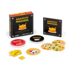 componentes del Juego de cartas Anarchy Pancakes, un party game de exploding kittens y dobble