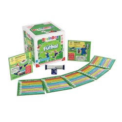 Cartas y dados de juego de mesa Brainbox Fútbol,juego solitario para actividades para niños