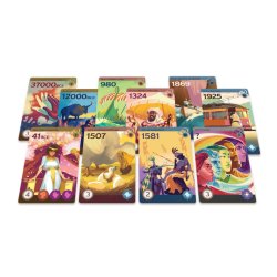 Cartas Trekking Through History, juego de mesa para jugar en familia de Asmodee en tienda de juegos de mesa en Ñuñoa