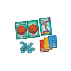 Cartas del Juego de mesa Peptide: Un Juego De Construcción De Proteínas, material educativo para biología