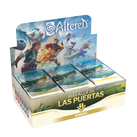 Display Sobres de Altered Más Allá De Las Puertas por Asmodee, revisa bgg, juegos para 2, en tienda juegos de mesa