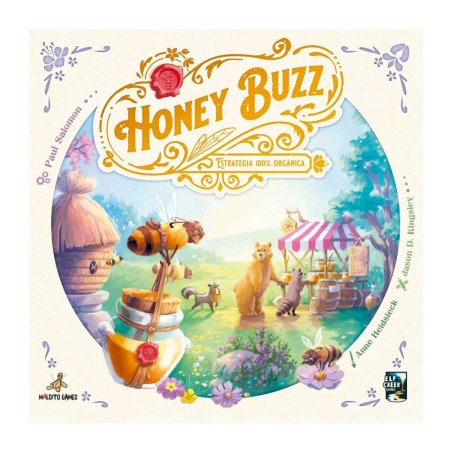 Portada juego de mesa Honey Buzz, de Maldito Games, juego geek familiar en tienda juegos chile