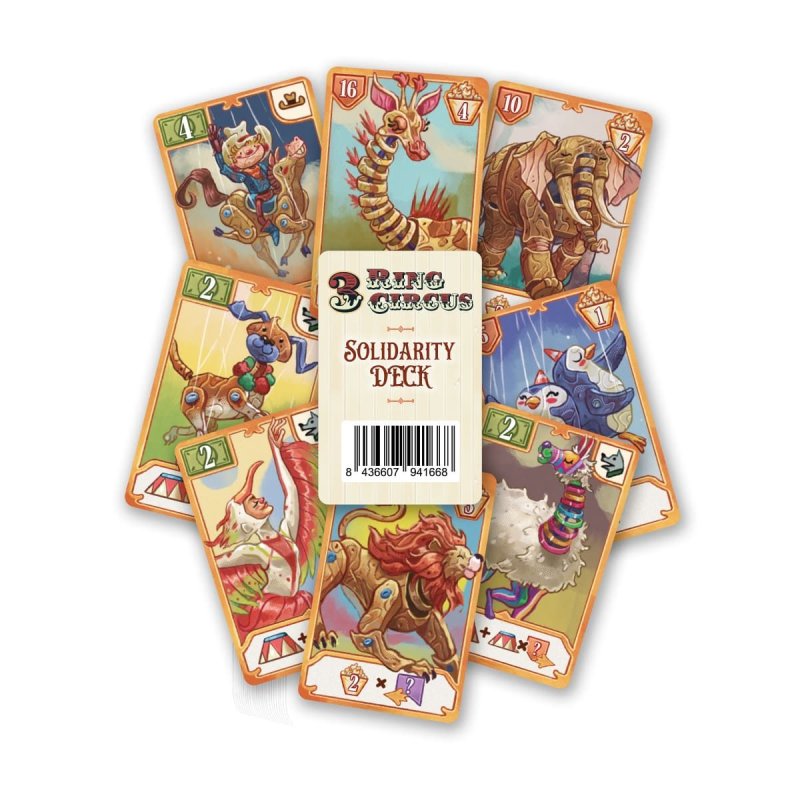 Cartas de 3 Ring Circus Solidarity Deck expansión del juego 3 Ring Circus por Devir Chile en tienda juegos de mesa