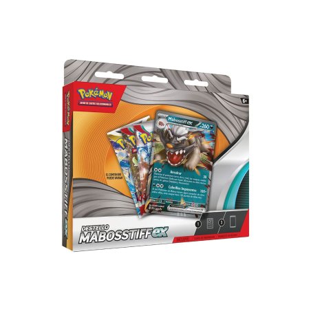 Paquetes de mejora y carta holográfica de Pokémon - Destello Mabosstiff Ex por Devir en tienda juegos de mesa