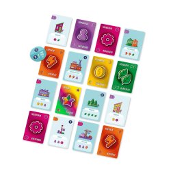 Cartas juego de mesa Ciudad de Puntos, juego de mesa familiar, idea regalo hombre, juegos geek