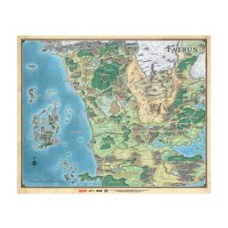 Mapa de Faerûn para juego de Rol Dungeons & Dragons por Devir chile en tienda de juegos de mesa