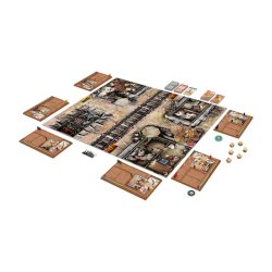 Tablero y fichas juego de mesa Zombicide: Undead or Alive, juego colaborativo, revisar bgg