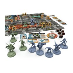 Componentes, miniaturas, tablero juego de mesa Marvel Zombies Heroes' Resistance, juego colaborativo, juegos marvel