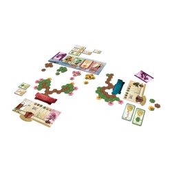 Componentes juego de mesa familiar Bonsai, idea regalo tematica japonesa, juegos geek