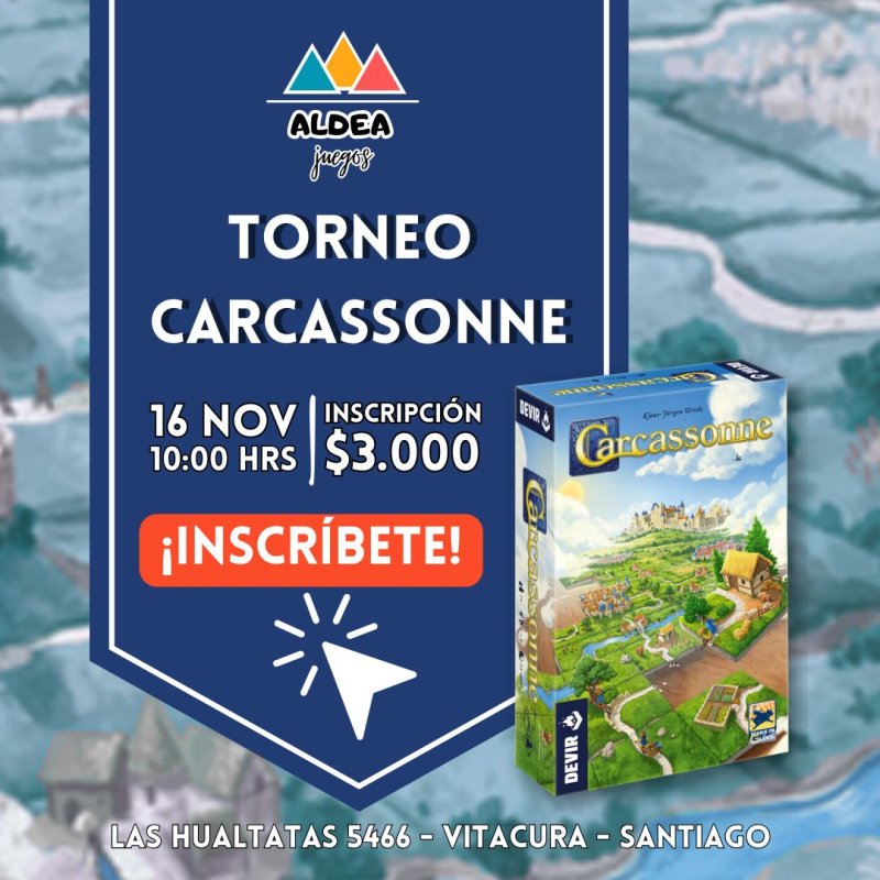 Torneo Carcassonne 16 Noviembre en tienda de juegos de mesa Aldea Juegos