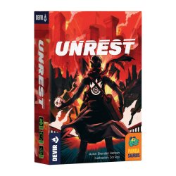 Caja juego de mesa Unrest, un juego de a dos de  Devir Chile en tienda juegos de mesa